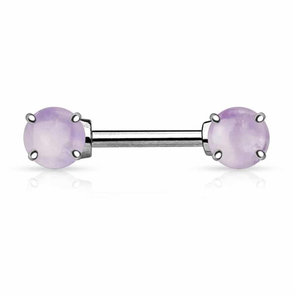 Tepelpiercing barbell met edelsteen - Afbeelding 3