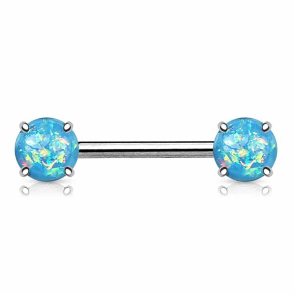 Tepelpiercing barbell met opaal steen - Afbeelding 7