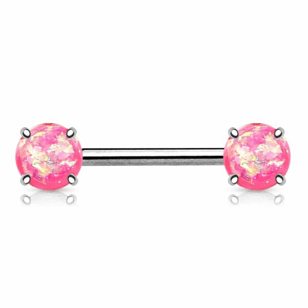 Tepelpiercing barbell met opaal steen - Afbeelding 6