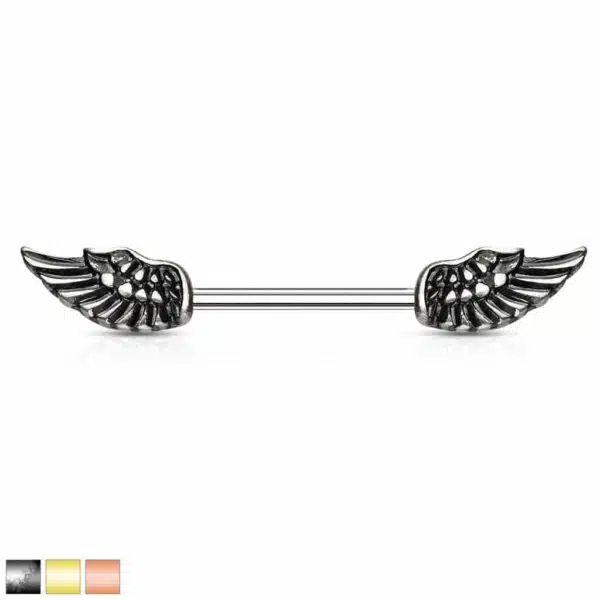 Tepelpiercing met engelen vleugels
