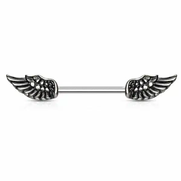 Tepelpiercing met engelen vleugels - Afbeelding 2