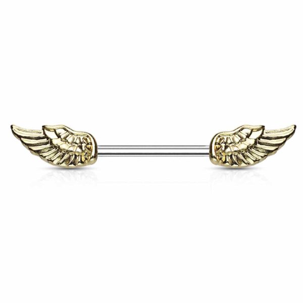 Tepelpiercing met engelen vleugels - Afbeelding 3