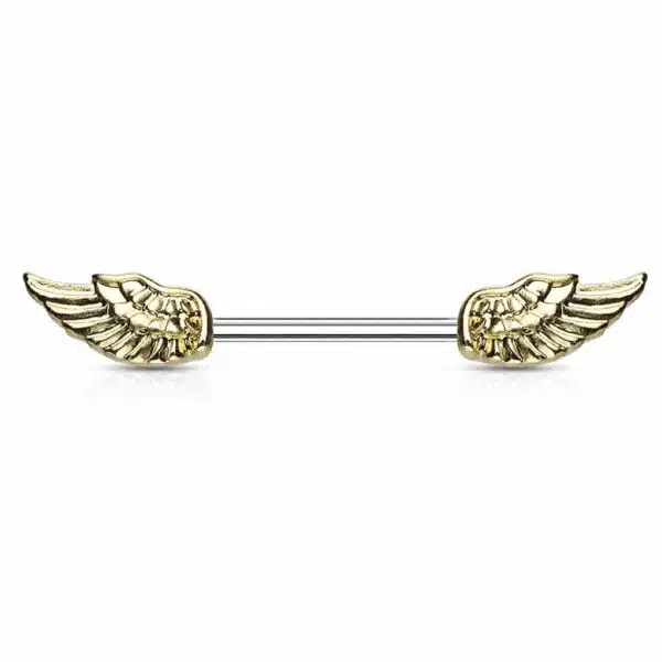 Tepelpiercing met engelen vleugels - Afbeelding 3