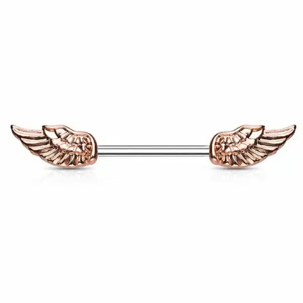 Tepelpiercing met engelen vleugels - Afbeelding 4