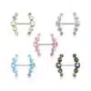 Tepelpiercing met ronde kristallen - Afbeelding 2