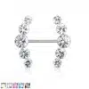 Tepelpiercing met ronde kristallen