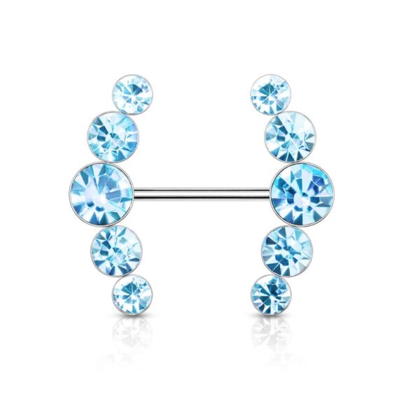 Tepelpiercing met ronde kristallen - Afbeelding 8