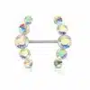 Tepelpiercing met ronde kristallen - Afbeelding 5
