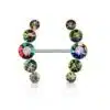 Tepelpiercing met ronde kristallen - Afbeelding 9