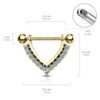 Tepelpiercing schild met CZ stenen - Afbeelding 2