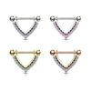 Tepelpiercing schild met CZ stenen