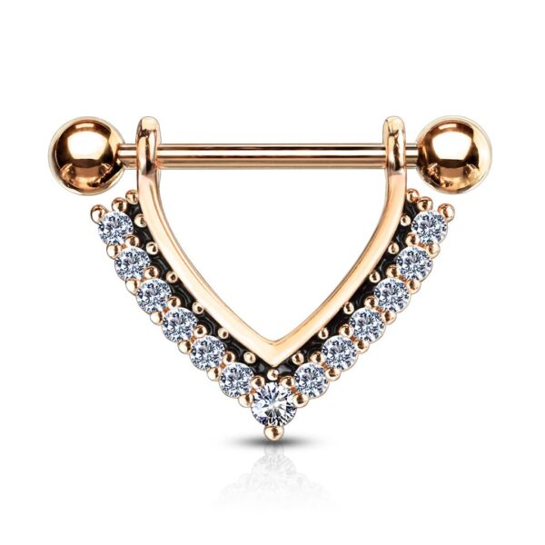 Tepelpiercing schild met CZ stenen - Afbeelding 8