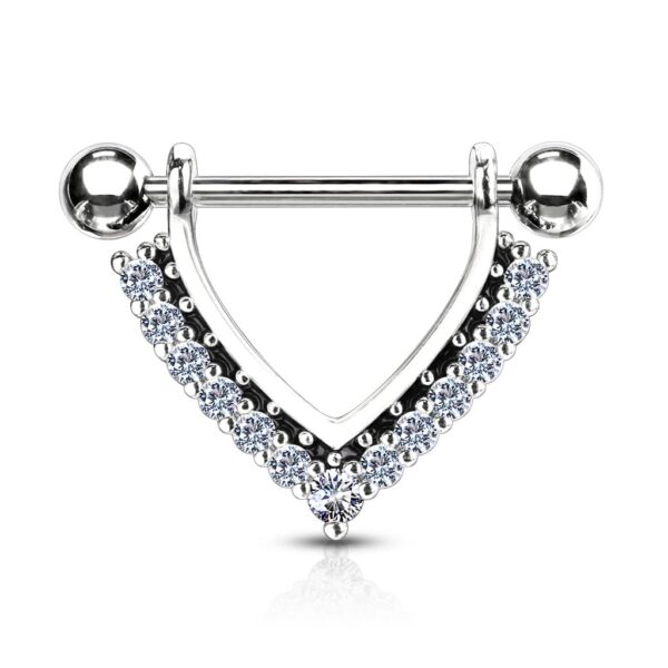 Tepelpiercing schild met CZ stenen - Afbeelding 5