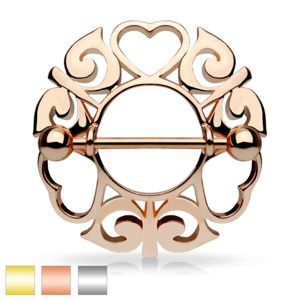 Tepelpiercing schild met hartjes
