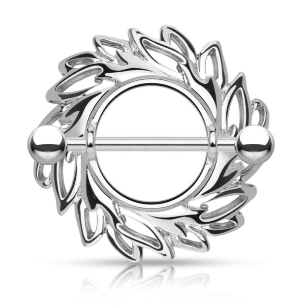 Tepelpiercing schild met krans motief - Afbeelding 3
