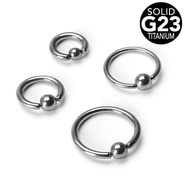 Titanium ball closure ring
