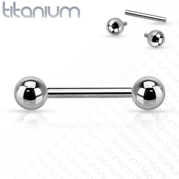 Titanium barbell intern geschroefd