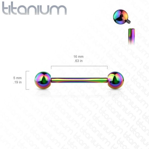 Titanium barbell intern geschroefd in verschillende kleuren - Afbeelding 2