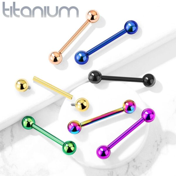 Titanium barbell intern geschroefd in verschillende kleuren - Afbeelding 5