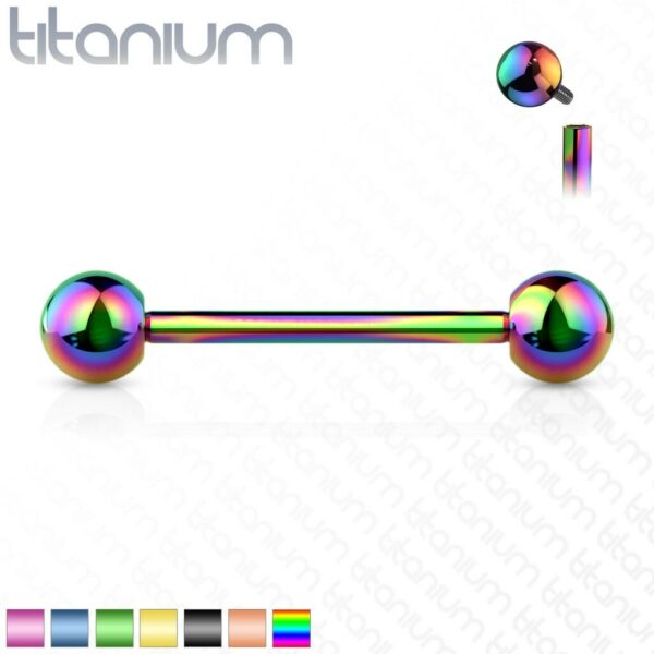 Titanium barbell intern geschroefd in verschillende kleuren