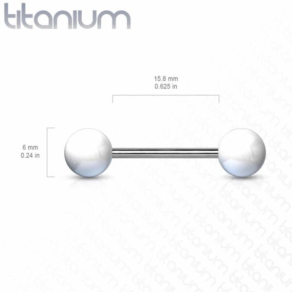 Titanium barbell met balletjes in kleur - Afbeelding 2