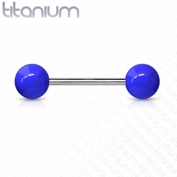 Titanium barbell met balletjes in kleur - Afbeelding 4