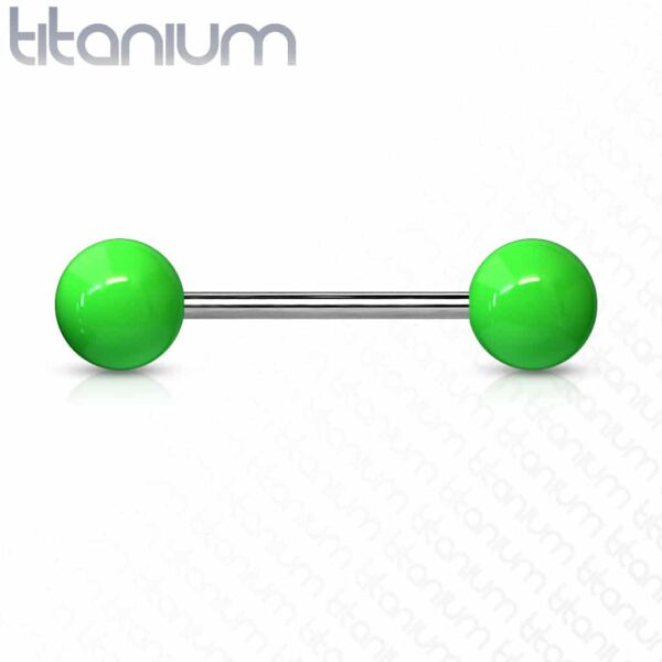 Titanium barbell met balletjes in kleur - Afbeelding 6