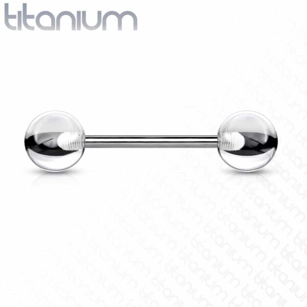Titanium barbell met balletjes in kleur - Afbeelding 5