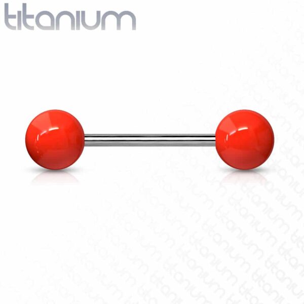 Titanium barbell met balletjes in kleur - Afbeelding 10