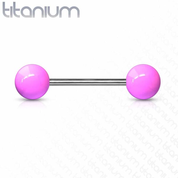 Titanium barbell met balletjes in kleur - Afbeelding 9
