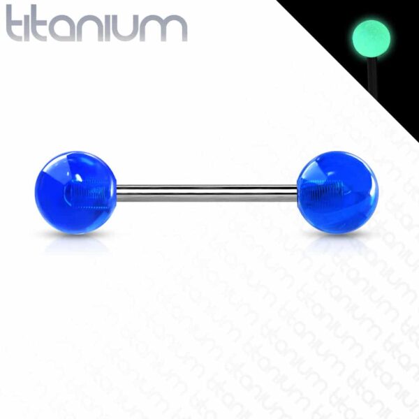 Titanium barbell met glow in the dark balletjes in kleur - Afbeelding 4