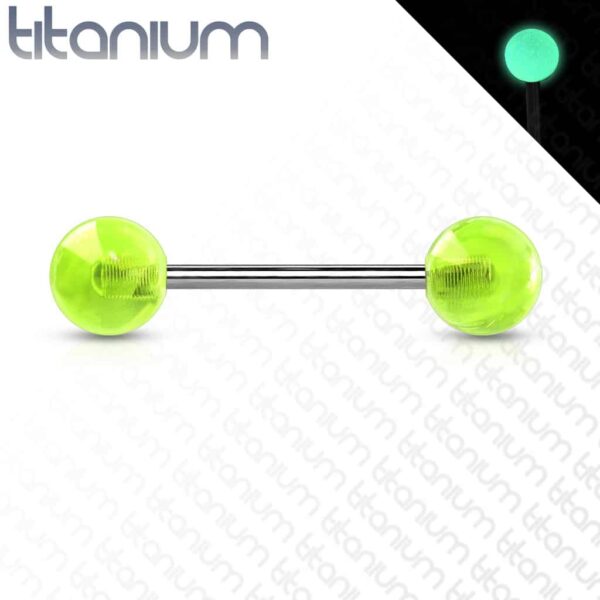 Titanium barbell met glow in the dark balletjes in kleur - Afbeelding 5