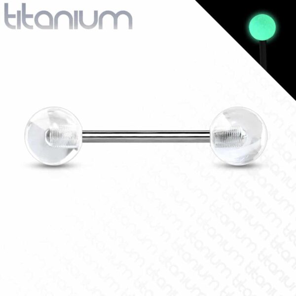 Titanium barbell met glow in the dark balletjes in kleur - Afbeelding 6