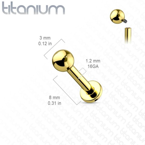 Titanium labret in verschillende kleuren - Afbeelding 2
