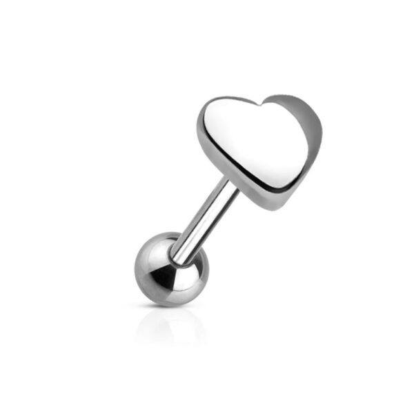 Tongpiercing barbell met harten kop - Afbeelding 2