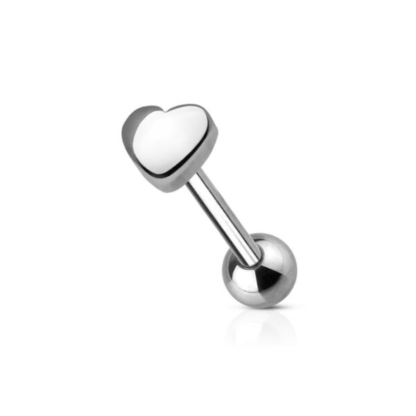 Tongpiercing barbell met harten kop