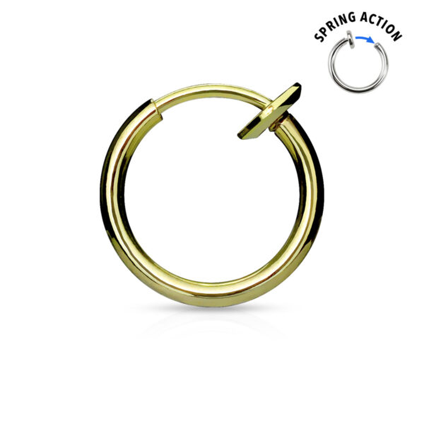Titanium plated piercing ring met springveer sluiting - Afbeelding 5
