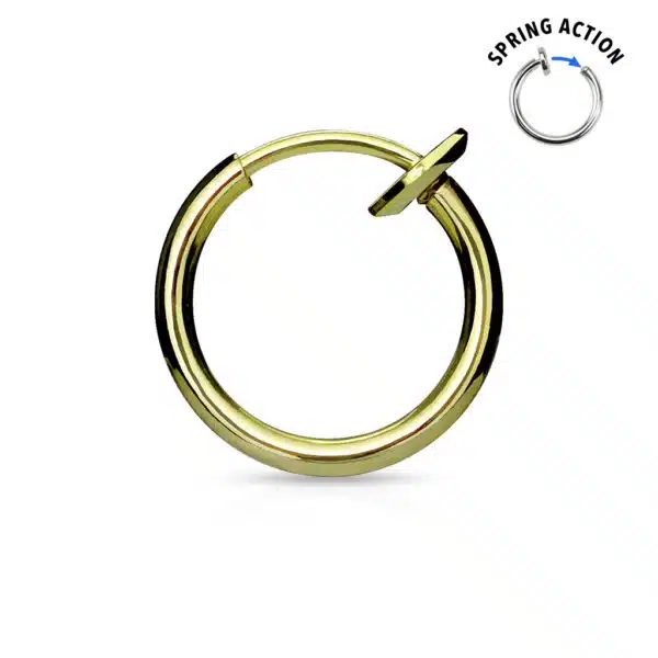Titanium plated piercing ring met springveer sluiting - Afbeelding 5