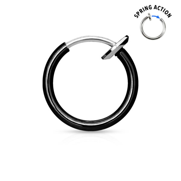 Titanium plated piercing ring met springveer sluiting - Afbeelding 6