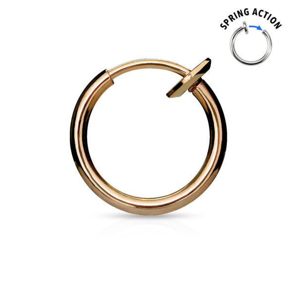Titanium plated piercing ring met springveer sluiting - Afbeelding 8