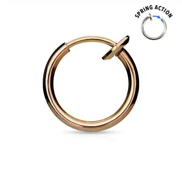 Titanium plated piercing ring met springveer sluiting - Afbeelding 8