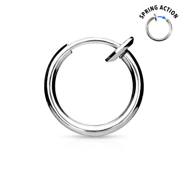 Titanium plated piercing ring met springveer sluiting - Afbeelding 9
