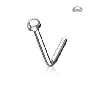 Zilverkleurige neus stud piercing met halve bal