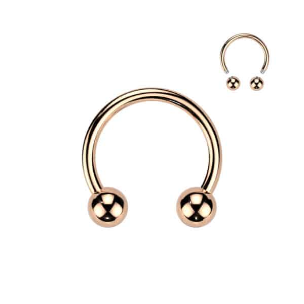 Circular Barbell – Roségoud IP over Chirurgisch Staal - Afbeelding 2