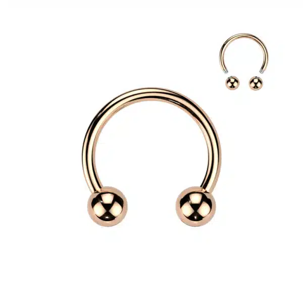 Circular Barbell – Roségoud IP over Chirurgisch Staal - Afbeelding 2