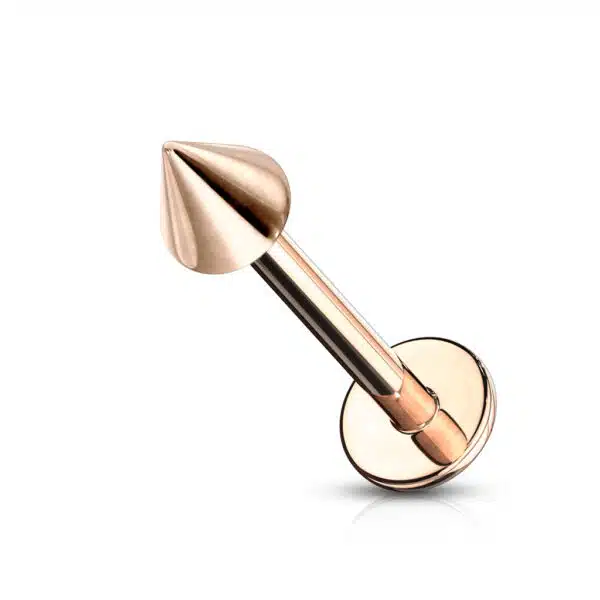 Labret met Spikes – rosé goudkleur IP over Chirurgisch Staal