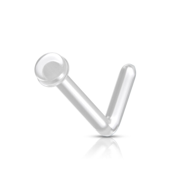 Transparante retainer L-bend neus stud met platte top