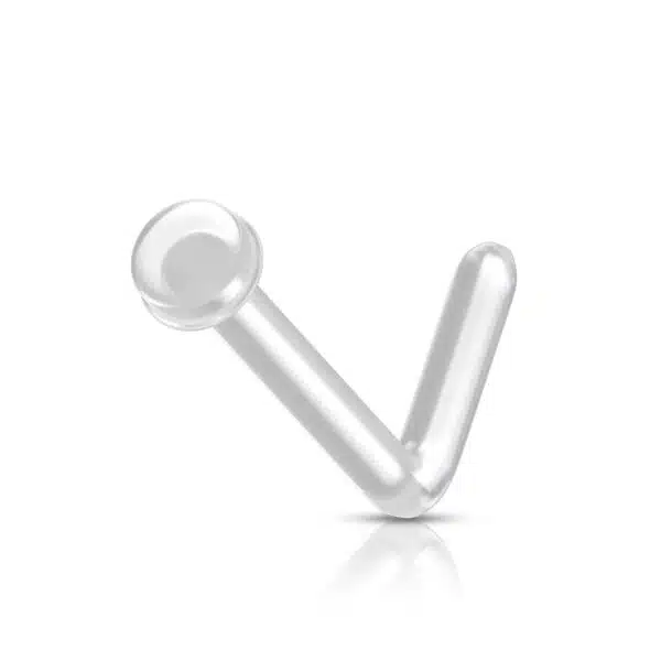 Transparante retainer L-bend neus stud met platte top