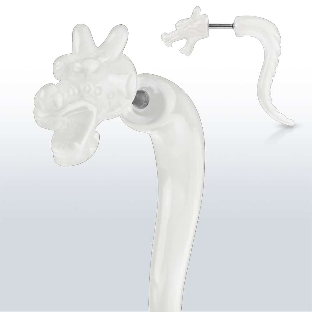 Neppe stretcher met Oosterse drakenstaart (Kleur: Wit)