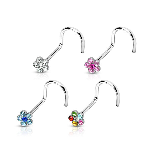 Set van 4 Neus screws met 6-Steens Bloemdesign - Afbeelding 2